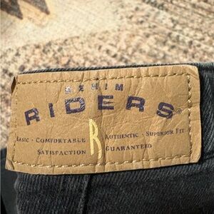 Vintage Riders Denim High Waist Black Wash Jeans Size 14P